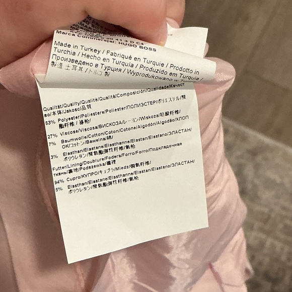 Boss Hugo Boss Light Pale Pink Fitted Mini Office Sleeveless Elbise Dress Size 4 - Picture 10 of 14